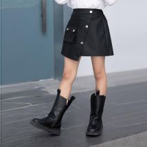 gros filles en cuir jupe automne filles jupe 3-8t F720