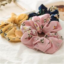 été fleur cheveux Scrunchie Turban Scrunchie fleur bandeau pour les femmes élastique pour queue de cheval cheveux cravates fille accessoires