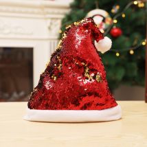 Chapeaux de noël 2 côtés Double couleurs noël paillettes chapeau rabat Sequin Festival décor chapeau adulte casquettes décoration de noël