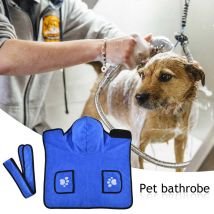Peignoir pour animaux de compagnie serviette confortable réglable housse de couette Double sac peignoir sec avec sangles de patte de chien brodées des deux côtés