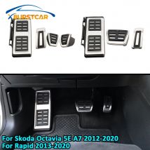 Pédales de voiture d'acier inoxydable de Xburstcar pour Skoda Octavia 5E A7 - couverture de pédale automatique rapide -