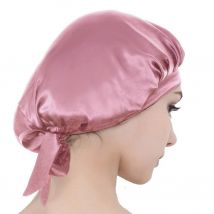 Bonnet de nuit en soie de mûrier, bonnet pour dormir en soie Pure, bande élastique enveloppe cheveux réglable