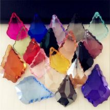 50mm feuille d'érable goutte 24 pièces/lot pendentifs en cristal mélanger la couleur pour les pièces de lustre accessoires d'éclairage pièces