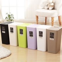 Grande capacité poubelles épaissi plastique pression couverture Type salon toilette décoration poubelles 8L/12L