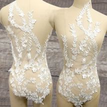 Robe de mariée en dentelle transparente | Paillettes brodées, Patch fleurs, bricolage fait à la main, dos de poitrine, accessoires RS2129