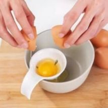 Cuisine oeuf blanc séparateur cuisine gadgets jaune d'oeuf split oeuf silicone coquille confiture coincé bol bord blanc 10x3.5x7 cm