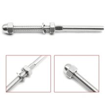 50 pièces acier inoxydable main courante garde-corps câble tendeur fileté goujon fin raccord pour 1/8 pouce câble fil (paquet de 50)