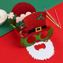 Chapeau lunettes cadres noël barbu lunettes cadres enfants adulte nouvel an fête habiller lunettes de noël
