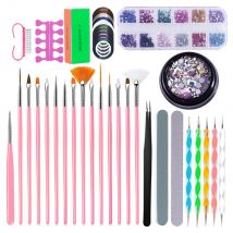 1 ensemble complet manucure trousse à outils lime à ongles manucure stylo ensemble lime à ongles brosse Kit coloré dessin stylo lime Kit ongles