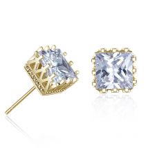 Boucles D 'oreilles couronne carrée cubique zircon