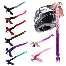 Tresses de casque de moto pour femme, tresses, queue de cheval, avec Base à ventouse, pour casque de moto