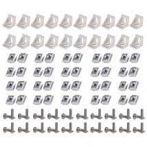 CNIM ensemble de connecteurs de profil en aluminium | Support d'angle, 40 pièces M5 x 10mm, écrous à fente en T, 40 pièces M5x10mm, Socke hexagonale