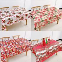 Nappe de Table rectangulaire pour la cuisine, décoration de noël, nouvel an, maison, fête,