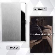 Porte-carte d'affaires en acier inoxydable, miroir, porte-cartes professionnelles portefeuille carte de crédit porte-badge porte-carte (paquet de 4)