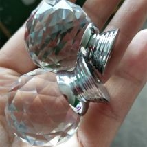 Boutons de porte en acrylique armoire en plastique armoire 6 pièces verre de diamant en cristal