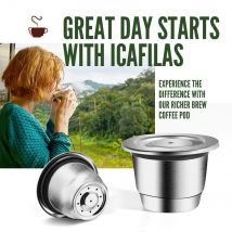Capsules de café rechargeables et réutilisables pour Nespresso, en acier inoxydable, crème, filtre, Nespresso Essenza Mini