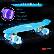 22 pouces quatre roues Mini Longboard couleur Pastel planche à roulettes avec LED roues clignotantes rétro planche à roulettes