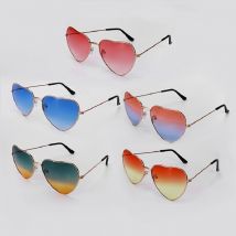 5 Colos rétro classique miroir lunettes de soleil unisexe coeur métal cadre lunettes de soleil