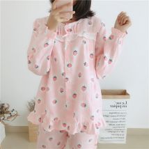 Ensemble pyjama de printemps pour femmes enceintes, joli vêtement d&#39;allaitement, manches longues, vêtements de nuit, automne