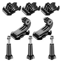 Kit d'accessoires 8-en-1 pour Gopro, fixation de base à pince à boucle, montage rapide à Surface verticale, fixation à boucle en J, longue vis à oreilles