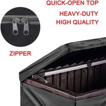 Housse de boîte de terrasse, housse de boîte de coussin extérieur imperméable avec fermeture éclair, pour boîte de terrasse de jardin housse de banc de rangement S