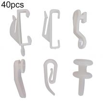 Tringle à glissière en plastique, 40 pièces, crochets sur Rail, porte-rideau, boucle, Clip, accessoires pour rideaux de maison