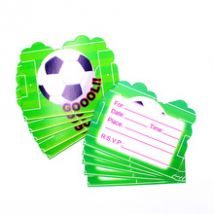 10 pièces De Football Invitations Cartes Jaunes Singke-page Décorations de Fête D'anniversaire Enfants Fournitures de Fête D'événement Carte Bébé Douche
