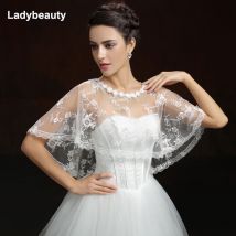blanc mariage boléro dentelle Appliques haussement d'épaules châle femmes boléro pour mariage veste jaqueta feminina mariage Accesso