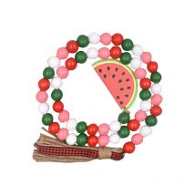 Guirlande de perles en bois de Melon et citron pour l&#39;été, décoration rustique à plusieurs niveaux avec glands