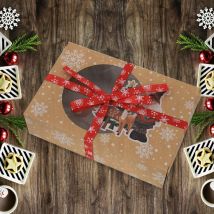 6/12/24 pièces noël européen Style Kraft papier boîte de noël fenêtre Biscuit emballage Kraft papier grand boîte bonbons boîte