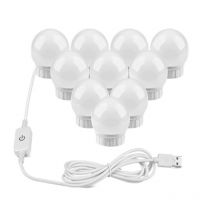 Ampoules lumineuses pour miroir de salle de bains, USB, intensité variable, pour miroir cosmétique, miroir de maquillage à LED ampoules lumineuses