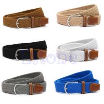 Ceinture de Golf en cuir tressé pour hommes, élastique, extensible, croisée, décontractée, nouvel ensemble