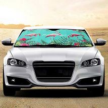 Pare-soleil pour vitres de voiture, flamants roses, protection solaire avant de voiture pliable décontracté, couverture de pare-brise de voiture, été Cool
