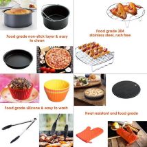 Accessoires de friteuse à Air 8 pouces pour friteuse à Air 5.8 qt XL, 9 pièces pour friteuse à Air Gowise Phillips et Cozyna, convient à 4.2 qt à 5.8 qt,