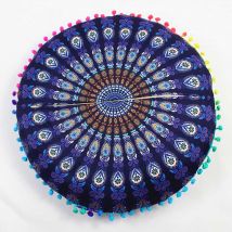 Indien 43*43 CM Mandala oreillers de sol rond bohème coussin oreillers housse Textile oreiller C530