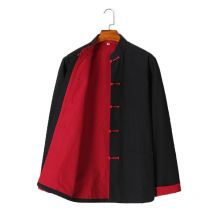 Umorden – costume traditionnel chinois à deux couches en coton pur, costume Tang à manches longues, Top Hanfu Kung Fu, veste uniforme pour hommes