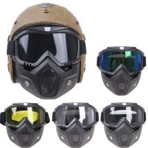 Lunettes de moto pour motocross, détachables, avec protection UV, pour le ski, pour masque de casque ouvert Halley