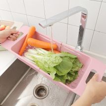 Évier à réglage rétractable | Panier de lavage télescopique, lavage du panier de fruits et légumes, panier de vidange de cuisine