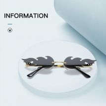 UV400 lunettes Vintage lunettes feu flamme lunettes de soleil femmes hommes sans monture vague lunettes de soleil métal nuances moto lunettes