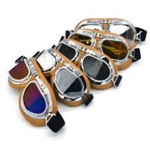Evomosa – lunettes de Moto rétro à lentille argentée, Motocross, Cross, pays, cyclisme Flexible, casques de Sport