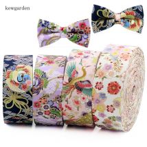 Kewgarden-rubans en coton Satin faits à la main | Rubans pour tissu à superposer, estampage à , ruban noeud papillon, bricolage, 50mm 2 ", 3 m/lot