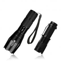 Lampe de poche d'extérieur Portable en aluminium, Zoomable, Lanterne, éclairage nocturne, batterie, vélo, Camping