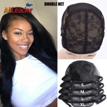 Alileader bonnet de perruque réglable pour faire des perruques avec sangle réglable Double dentelle perruque casquettes bande élastique noir perruque faisant des outils