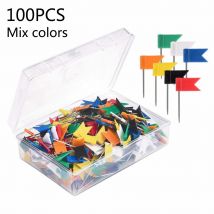 100 pièces drapeau punaises marqueur marquage punaise pour avis liège conseil carte plastique bureau fournitures scolaires clous muraux