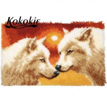 Tapis à crochet de loquet, impression animale, toile, tissu animal, accessoires de broderie, bricolage