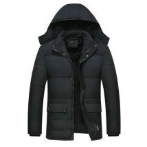 Hommes Parka coton rembourré veste d'hiver manteau hommes vestes mâle couleur unie à capuche fermeture éclair épais manteaux Parkas directe