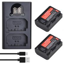 2 pièces 2650mAh NP-FZ100 NP FZ100 batterie + LCD double chargeur USB pour Sony Alpha A7III A7R III A9 Alpha 9 A7R3 A6600 caméras