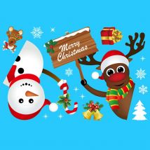 Statique PVC autocollants décoratifs pour Noël portes et fenêtres à double-face électrostatique fenêtre autocollants en verre