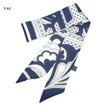 Petit foulard en soie 95cm * 5cm pour femmes | Grande , rubans de sacs floraux imprimés, de écharpe de tête, petits foulards longs et moulants, H