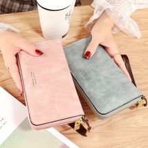 Femme portefeuille en cuir PU longue bourse noir/rose/bleu/vert/gris célèbre portefeuille femmes femme sac à main